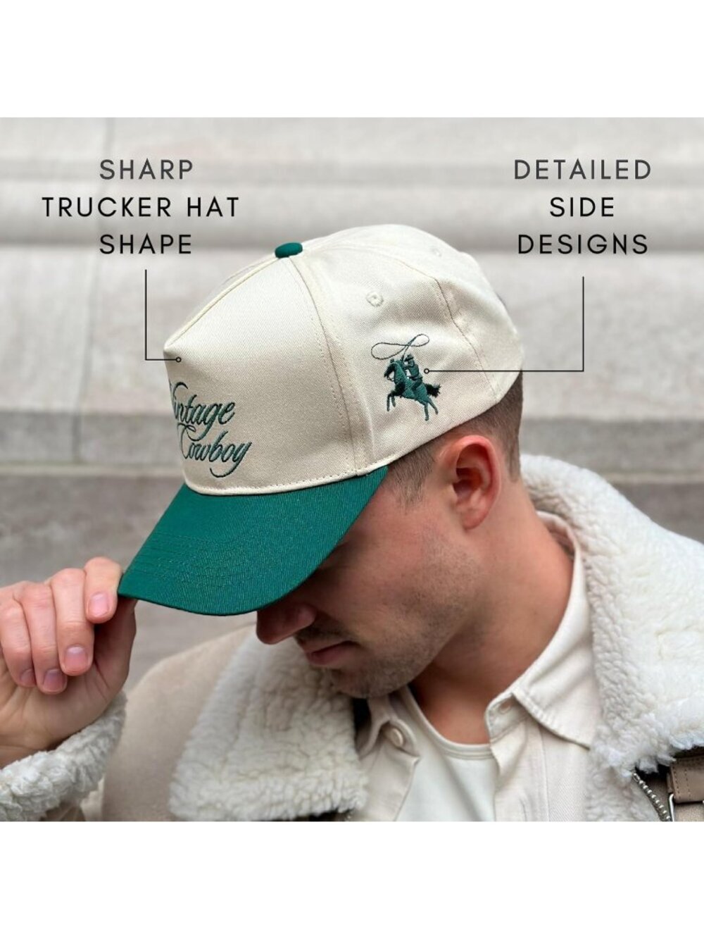 Unisex Green 1 Cute Caps Cowgirls Cowboys Snapback Western Trucker Hat - Picture 5 of 6